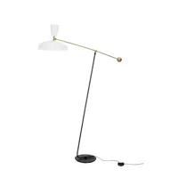 sammode studio - lampadaire g1 en métal, laiton couleur blanc 115 x 79.26 175 cm designer pierre guariche made in design