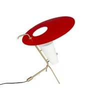 sammode studio - lampe de table g24 en métal, laiton couleur rouge 250 x 45.79 42 cm designer pierre guariche made in design