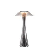 kartell - lampe sans fil rechargeable space en plastique, abs couleur métal 26.21 x 30 cm designer adam tihany made in design