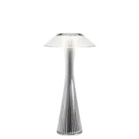 kartell - lampe sans fil rechargeable space en plastique, abs couleur métal 26.21 x 30 cm designer adam tihany made in design