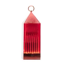 kartell - lampe extérieur sans fil rechargeable lantern en plastique, plastique couleur rouge 20.8 x 31 cm designer fabio novembre made in design