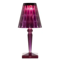 kartell - lampe de table battery en plastique, pmma couleur violet 28.85 x 37.3 cm designer ferruccio laviani made in design