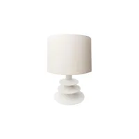 popus editions - lampe de table lampes en bois, hêtre laqué couleur blanc 32 x 50 cm designer fanny gicquel made in design