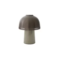 &tradition - lampe sans fil rechargeable raku en céramique, aluminium couleur métal 16 x 21 cm designer sebastian  herkner made in design