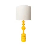 popus editions - lampe de table lampes en bois, hêtre laqué couleur jaune 35 x 87 cm designer fanny gicquel made in design