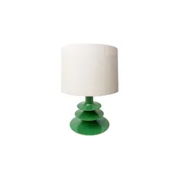 popus editions - lampe de table lampes en bois, hêtre laqué couleur vert 32 x 50 cm designer fanny gicquel made in design