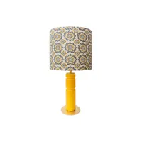 popus editions - lampe de table lampes en bois, hêtre laqué couleur jaune 35 x 73 cm designer fanny gicquel made in design