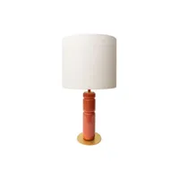 popus editions - lampe de table lampes en bois, hêtre laqué couleur marron 35 x 73 cm designer fanny gicquel made in design