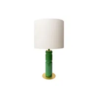popus editions - lampe de table lampes en bois, hêtre laqué couleur vert 35 x 73 cm designer fanny gicquel made in design