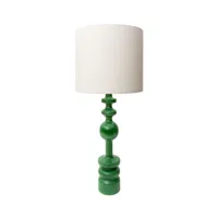 popus editions - lampe de table lampes en bois, hêtre laqué couleur vert 35 x 87 cm designer fanny gicquel made in design