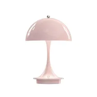 louis poulsen - lampe extérieur sans fil rechargeable panthella en métal, acier embouti couleur rose 16 x 23.8 cm designer verner panton made in design