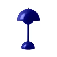 &tradition - lampe sans fil rechargeable flowerpot - bleu - 16 x 16 x 29 cm - designer verner panton - plastique, polycarbonate