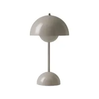 &tradition - lampe sans fil rechargeable flowerpot - beige - 16 x 16 x 29 cm - designer verner panton - plastique, polycarbonate