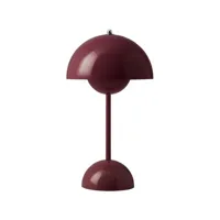 &tradition - lampe sans fil rechargeable flowerpot - violet - 16 x 16 x 29 cm - designer verner panton - plastique, polycarbonate