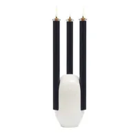 moustache - lampe à huile chantico en céramique, céramique émaillée couleur blanc 15 x 50 cm designer jean-baptiste fastrez made in design