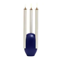 moustache - lampe à huile chantico en céramique, céramique émaillée couleur bleu 15 x 50 cm designer jean-baptiste fastrez made in design