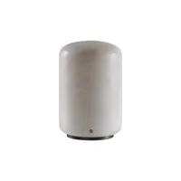 carpyen - lampe de table capsule en pierre, laiton vieilli couleur blanc 13 x 19.5 cm designer foster & partners made in design