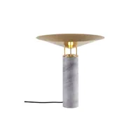 carpyen - lampe de table rebound en pierre, laiton couleur blanc 40 x 39.4 cm designer dan yeffet made in design