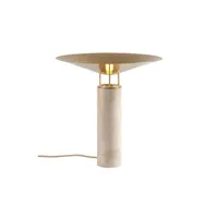 carpyen - lampe de table rebound en pierre, laiton couleur beige 40 x 39.4 cm designer dan yeffet made in design