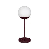 fermob - lampe extérieur sans fil rechargeable mooon en verre, aluminium couleur violet 15 x 41 cm designer tristan lohner made in design