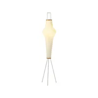 vitra - lampadaire akari en papier, papier washi couleur beige 158 x 51 cm designer isamu noguchi made in design