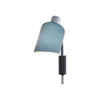 nemo - applique avec prise la lampe de bureau en verre, acier couleur bleu 10 x 23 36 cm designer charlotte perriand made in design