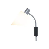 nemo - applique avec prise la lampe de bureau en verre, acier couleur blanc 10 x 23 36 cm designer charlotte perriand made in design