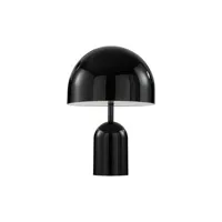 tom dixon - lampe sans fil rechargeable bell en métal, acier couleur noir 19 x 28 cm designer made in design