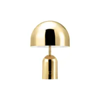 tom dixon - lampe sans fil rechargeable bell en métal, acier couleur or 19 x 28 cm designer made in design