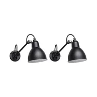 dcw éditions - pack promo lampes gras en métal, acier couleur noir 30.3 x 15.3 18.9 cm designer bernard-albin made in design