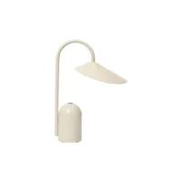 ferm living - lampe sans fil rechargeable arum en métal, fer couleur beige 30 x 14.5 21 cm made in design