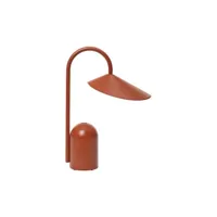 ferm living - lampe sans fil rechargeable arum en métal, fer couleur rouge 30 x 14.5 21 cm made in design