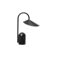 ferm living - lampe sans fil rechargeable arum en métal, fer couleur noir 30 x 14.5 21 cm made in design