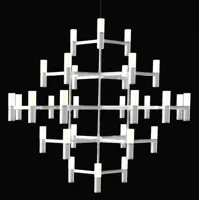 nemo - lustre crown en métal, verre sablé couleur blanc 4 x 106.27 81.5 cm designer jehs & laub made in design
