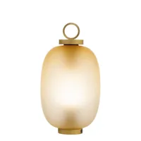 ethimo - lampe extérieur sans fil rechargeable lucerna en verre, verre souffé couleur marron 28.85 x 34 cm designer luca  nichetto made in design