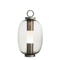 ethimo - lampe extérieur sans fil rechargeable lucerna en verre, verre souffé couleur gris 28.85 x 34 cm designer luca  nichetto made in design