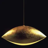 catellani & smith - suspension mala en métal, feuilles d'or couleur or 55 x 25 30 cm designer enzo made in design