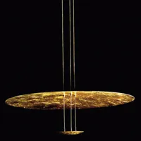 catellani & smith - suspension macchina della luce en métal, feuilles d'or couleur or 106.27 x 145 cm designer enzo made in design