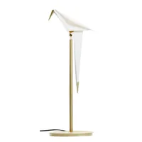 moooi - lampe à poser perch en plastique, aluminium couleur métal 22 x 43.8 61.5 cm designer umut yamac made in design