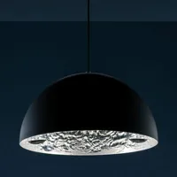 catellani & smith - suspension stchu-moon en métal, feuille argentée couleur argent 170 x 89.63 40 cm designer made in design