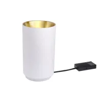 dcw éditions - lampe à poser tobo en métal, laiton couleur blanc 23.99 x 24 cm designer made in design