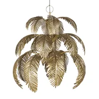 suspension en métal doré découpé feuilles de palmier