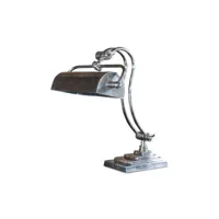 lampe de bureau en métal argenté