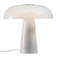 lampe à poser marbre verre h32cm blanc