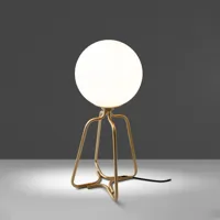 lampe de table en acier doré et blanc