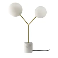 lampe de table en blanc et acier doré