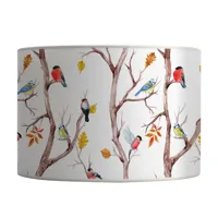 abat-jour oiseaux et branches cylindre 30 x 20 cm