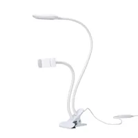 lampe à pince led portable mobile orientable et réglable blanc april