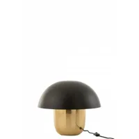 jolipa - lampe champignon en métal noir 40x40x35 cm - noir