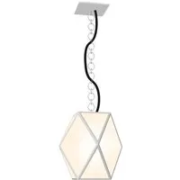 contardi lampe à suspension muse outdoor pour extérieur (medium blanc perle - acrylique, métal et cuir)
